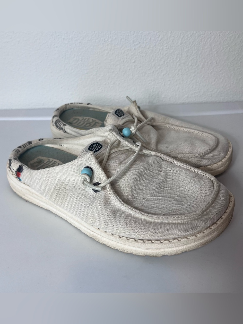 Hey Dude Wendy Slip Classic Slip-On Casual Moccasin Sneakers Off-White Women 6